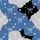 Delicate Bows & Hearts: Minimalist Star Pattern - Blue Gray Black Design Satin Short-Sleeve Pajamas Set - 4