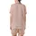 Cozy Knitwear Inspired: Rose Pink Cable & Braid with Off-White Details Wearable Design Satin Short-Sleeve Pajamas Set - 3