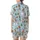Whimsical Winter Wonderland: Gnomes, Snowmen, Reindeer, Polar Bears on Sky Blue Loungewear Satin Short-Sleeve Pajamas Set - 3
