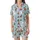 Whimsical Winter Wonderland: Gnomes, Snowmen, Reindeer, Polar Bears on Sky Blue Loungewear Satin Short-Sleeve Pajamas Set - 2