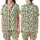 Whimsical Christmas Forest: Hand-Drawn Evergreen Trees, Painterly Green & Olive, Red Bows, Terracotta Dots Satin Short-Sleeve Pajamas Set - 1