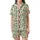 Whimsical Christmas Forest: Hand-Drawn Evergreen Trees, Painterly Green & Olive, Red Bows, Terracotta Dots Satin Short-Sleeve Pajamas Set - 2