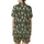 Deep Forest Green Gingerbread: Candy Cane, Holly & Snowflake Holiday Loungewear Satin Short-Sleeve Pajamas Set - B857pHuabe