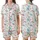 Ocean Lover's Vibrant Whimsical Sea Turtle & Seashells Garment Satin Short-Sleeve Pajamas Set - 1