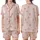 Peach Lover's Pale Pink Flat Peach & Delicate Flower Personalized Design Motif Satin Short-Sleeve Pajamas Set - 1