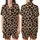Safari Chic: Dense Organic Leopard Spots, Reddish-Brown, Black Outlines & Speckles, Beige Satin Short-Sleeve Pajamas Set - 1