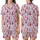 Folk Art Christmas Forest: Coral Red Periwinkle Hand-Drawn Deer & Snowflakes Satin Short-Sleeve Pajamas Set - 1