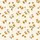 Women's Cream Scattered Daisy: Mustard Yellow Floral Sprigs & Brown Leaf Motif - Comfort Top Satin Short-Sleeve Pajamas Set - 4