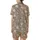 Vintage Floral Enthusiast: Painterly Greige Rose & Wildflower Art Motif Satin Short-Sleeve Pajamas Set - 3