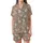 Vintage Floral Enthusiast: Painterly Greige Rose & Wildflower Art Motif Satin Short-Sleeve Pajamas Set - 2