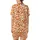 Dynamic Fragmented Geometric Mosaic: Orange White Interlocking Shapes Satin Short-Sleeve Pajamas Set - 3