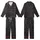 Nature-Inspired Black Silhouette Organic Pattern: Dark Charcoal Floral Foliage Design Kid Satin Pajamas Set - 1
