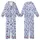 Oceanic Explorer's Hand-Drawn Indigo Blue & Sky Blue Seashell, Starfish, Coral Seaweed Pattern Wearable Kid Satin Pajamas Set - 1