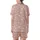 Sweetheart Pastel Pink Love Script, White Hearts & Rose Floral Tossed Wearable Satin Short-Sleeve Pajamas Set - 3