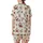Family Holiday Fun: Whimsical Santa Gingerbread Pinecone Pattern - Festive Season Wearable Satin Short-Sleeve Pajamas Set - 3