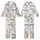 Leopard Lover: Dynamic Leaping Leopard Outline Print with Jungle Vines Off-White Statement Layer Kid Satin Pajamas Set - 1