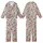 Women's Romantic Rose Garden: Pale Pink & Crimson Blooms with Olive Leaves on Light Mint Kid Satin Pajamas Set - 1