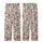 Women's Romantic Rose Garden: Pale Pink & Crimson Blooms with Olive Leaves on Light Mint Kid Satin Pajamas Set - 3