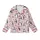 Whimsical Pastel Pink Penguin & Coffee Mugs Lounge Wear with You & Me Hearts Kid Satin Pajamas Set - 2