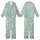 Pet Lover's Whimsical Hand-Drawn Cats Puppies Bunnies Motif: Mint Green 'Meow Woof Purr Hop' Kid Satin Pajamas Set - Pp0kyAacqt