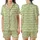 Joyful Wearer's Off-White & Muted Lime Striped, Olive Green Smileys, Hearts & Stars Soft Knit Layer Satin Short-Sleeve Pajamas Set - 1