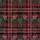 Festive Holiday Wear: Classic Tartan Plaid Crimson Red & Forest Green with Reindeer Antlers, Stars, Trees Satin Short-Sleeve Pajamas Set - 4