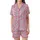 Whimsical Christmas: Bubblegum Pink Nutcracker Soldier & Festive Tree All-Over Pattern Satin Short-Sleeve Pajamas Set - 2