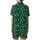 Holiday Cheer: Vibrant Pink Lime Holly Berry Star Deep Green Loungewear Satin Short-Sleeve Pajamas Set - kq0X8RLFlB