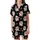 Dog Parent's Whimsical Pink Peach Paw Print Cherry Blossom 'My Shadow' Keepsake Design Satin Short-Sleeve Pajamas Set - 2