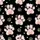 Dog Parent's Whimsical Pink Peach Paw Print Cherry Blossom 'My Shadow' Keepsake Design Satin Short-Sleeve Pajamas Set - 4