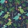 Whimsical Dinosaur Christmas: Festive Navy Jungle Scene with Santa Hats & Snowflakes Satin Short-Sleeve Pajamas Set - 4