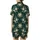 Elegant Chinoiserie Emerald Green Crane, White Camellia & Cherry Blossom Art Satin Short-Sleeve Pajamas Set - 3
