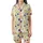 Botanical Dream: Hand-Drawn Blue-Violet Peach Tulip & Olive Green Foliage Design Satin Short-Sleeve Pajamas Set - wJ37-yMU7l