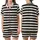 Casual Minimalist Organic Black Cream Taupe Ripple Stripe Abstract Print Satin Short-Sleeve Pajamas Set - 1