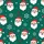 Jolly Holiday Wear: Emerald Santa & Snowflakes Pattern - Vibrant Red & White Christmas Design Satin Short-Sleeve Pajamas Set - 4
