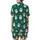 Jolly Holiday Wear: Emerald Santa & Snowflakes Pattern - Vibrant Red & White Christmas Design Satin Short-Sleeve Pajamas Set - 3