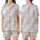 Celestial Dreamer's Pastel Watercolor Sky with Golden Moons & Stars Loungewear Satin Short-Sleeve Pajamas Set - 1