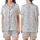 Enchanted Forest Toile: Blue Deer Rabbit Bird Whimsical Cottage Nature Scene Satin Short-Sleeve Pajamas Set - 1