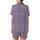 Modern Style: Muted Lavender Geometric Stripes - Abstract Textured Motif Satin Short-Sleeve Pajamas Set - 3