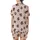 Modern Style Lover: Soft Pastel Pink Background with Stylized Tan & Brown Leopard Spots - Seamless Pattern Design Satin Short-Sleeve Pajamas Set - 3
