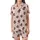 Modern Style Lover: Soft Pastel Pink Background with Stylized Tan & Brown Leopard Spots - Seamless Pattern Design Satin Short-Sleeve Pajamas Set - 2