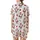 Christmas Joy Seeker: Waving Santa, Strawberry & Candy Cane Dots Pattern Festive Design Satin Short-Sleeve Pajamas Set - 3