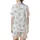 Ethereal Dreamer's Delicate Baby Blue Bows Pink Flowers Watercolor Relaxed Top Satin Short-Sleeve Pajamas Set - WRH16IdUyG