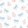 Ethereal Dreamer's Delicate Baby Blue Bows Pink Flowers Watercolor Relaxed Top Satin Short-Sleeve Pajamas Set - 4