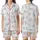 Ethereal Dreamer's Delicate Baby Blue Bows Pink Flowers Watercolor Relaxed Top Satin Short-Sleeve Pajamas Set - kE31DSbJ3W