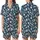 Elegant Botanical: Delicate White & Blush Pink Blossoms on Deep Petrol Blue Wearable Art Satin Short-Sleeve Pajamas Set - oq7GIMxIRz