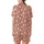 Sweet Dreams Muted Salmon Pink Hearts, Stars & Dots: Hand-Drawn 'Sweet' Script Loungewear Satin Short-Sleeve Pajamas Set - 3