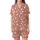 Sweet Dreams Muted Salmon Pink Hearts, Stars & Dots: Hand-Drawn 'Sweet' Script Loungewear Satin Short-Sleeve Pajamas Set - 2