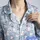 Highland Cow Fan Whimsical Watercolor Fluffy Highland Calves & Blue Rose Blooms Garment Satin Pajamas Set - 10