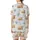 Highland Cow Fan Whimsical Watercolor Fluffy Highland Calves & Blue Rose Blooms Garment Satin Pajamas Set - 6